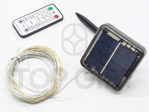 LAMPKI NA DRUCIKU SOLAR 100LED ŚW. CIEPŁE Z PILOTEM